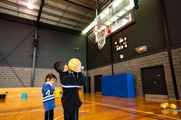 Students in the gym.